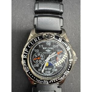 Rip Curl Moon Tide Phase Ocean Technology Surf Watch Black Dial 100m Super Rare